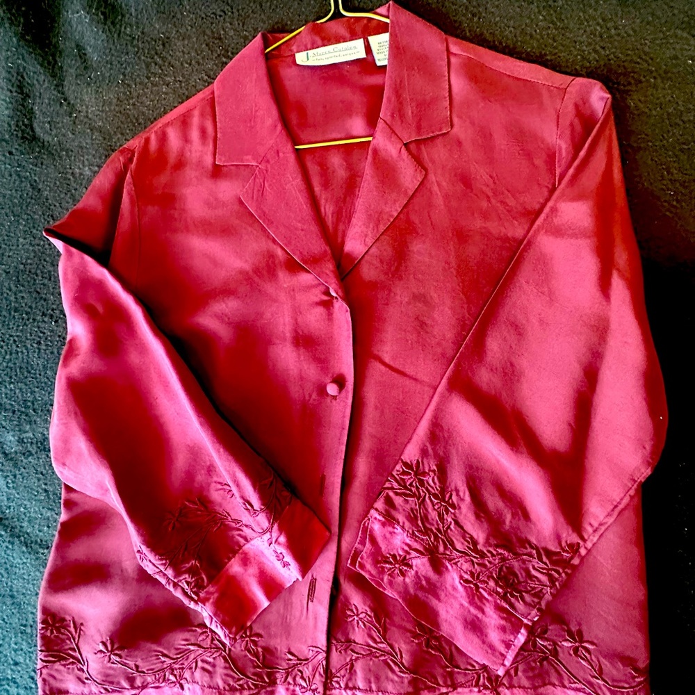 J Marco burgundy night out blouse